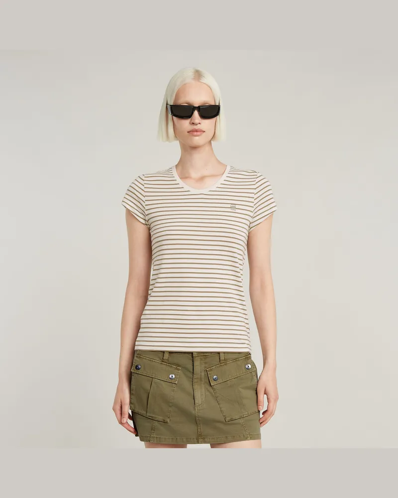 G-STAR RAW Stripe Eyben Slim V-Neck Top 2.0 - Mehrfarbig - Damen Mehrfarbig