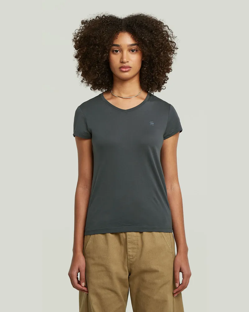 G-STAR RAW Eyben Slim V T-Shirt 2.0 - Dunkelblau - Damen Dunkelblau