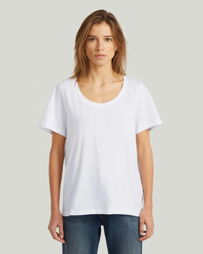 G-STAR RAW Scoop Neck T-Shirt - Weiß - Damen Weiß