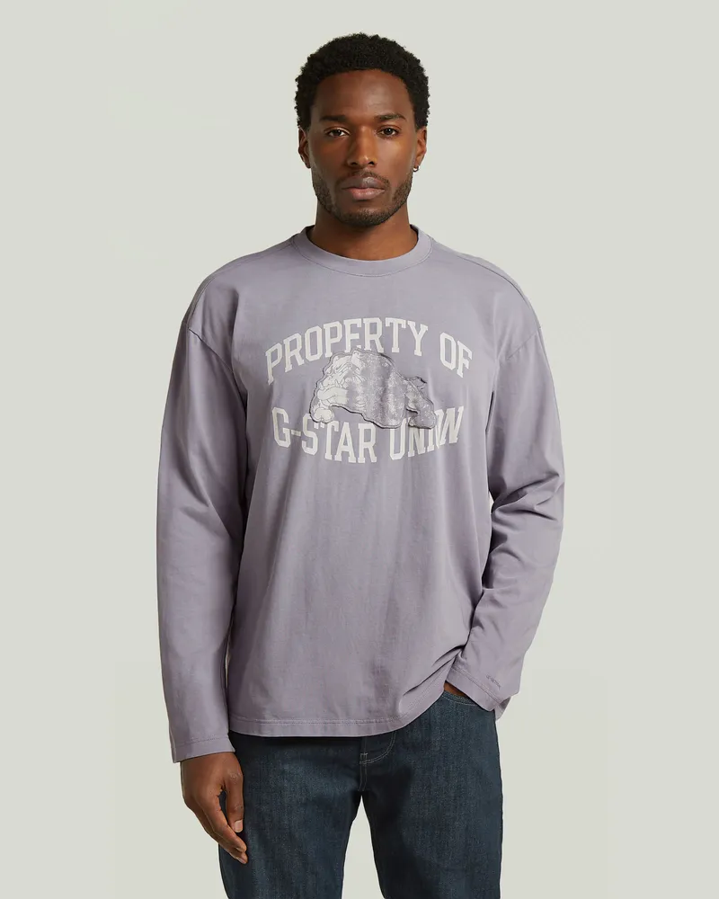 G-STAR RAW Sunfaded Relaxed Graphic T-Shirt - Grau - Herren Grau