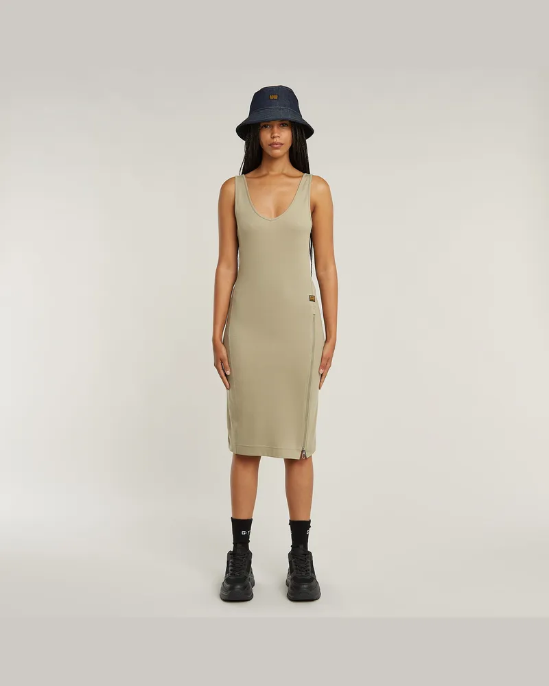 G-STAR RAW Asymmetric Zip Kleid - Beige - Damen Beige