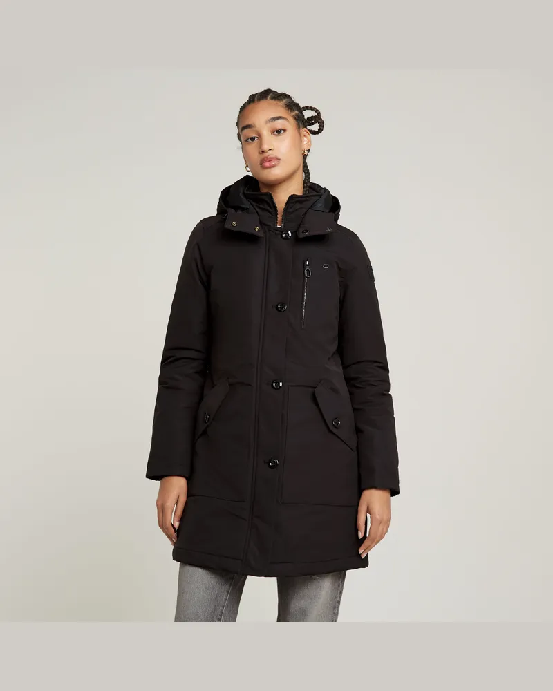 G-STAR RAW Vodan Padded Hooded Slim Parka - Schwarz - Damen Schwarz
