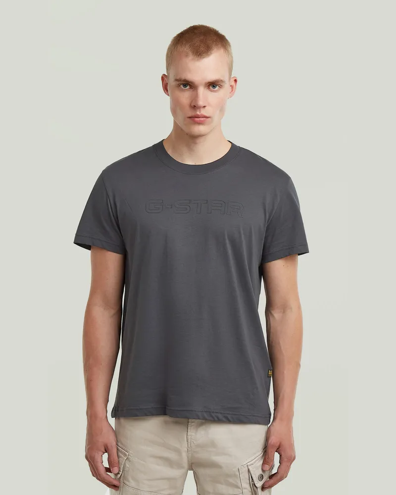 G-STAR RAW Outline Corporate Script Logo T-Shirt - Grau - Herren Grau