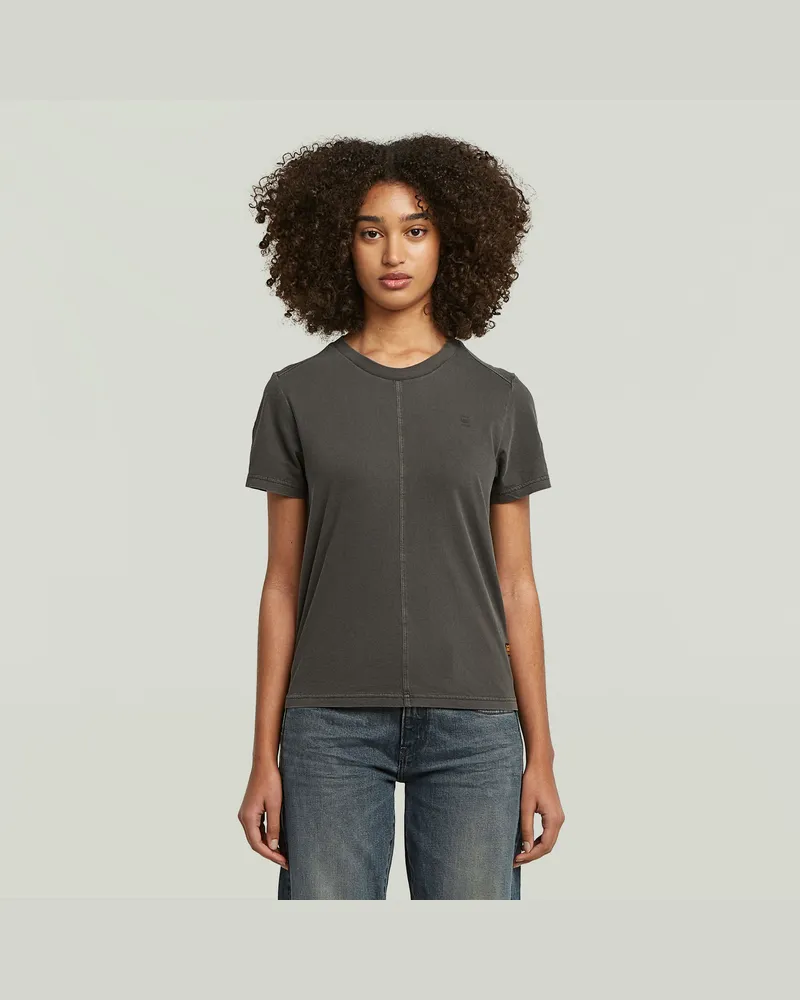 G-STAR RAW Overdyed Front Seam T-Shirt - Grau - Damen Grau