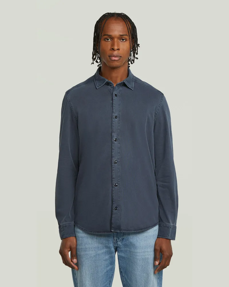 G-STAR RAW Jersey Hemd - Mittelblau - Herren Mittelblau