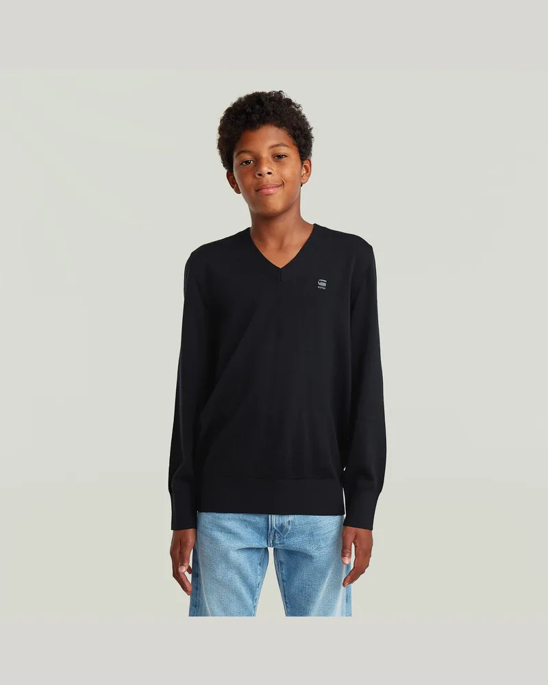 G-STAR RAW Boys Basic V Neck Knit - Schwarz - jungen Schwarz