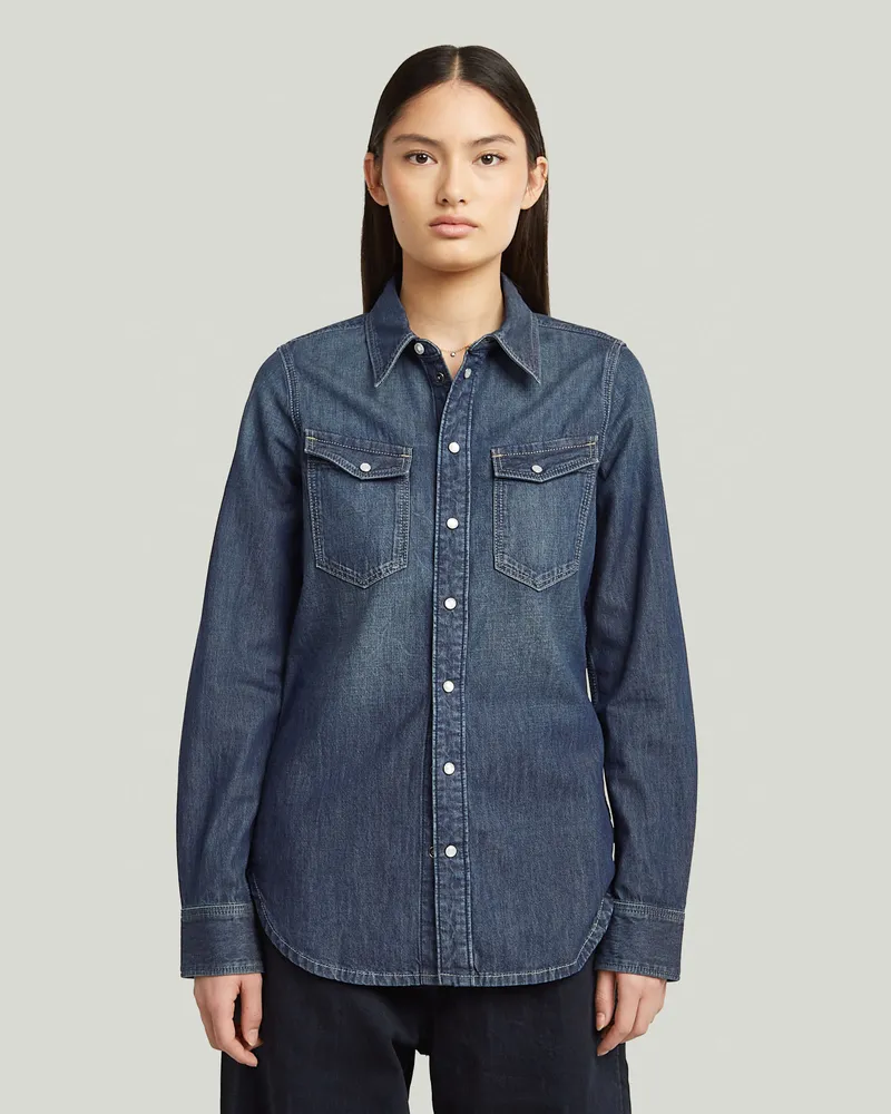 G-STAR RAW Slim Western Hemd - Dunkelblau - Damen Dunkelblau