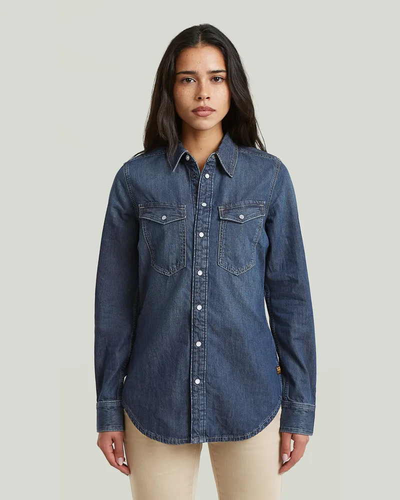 G-STAR RAW Slim Western Hemd - Dunkelblau - Damen Dunkelblau