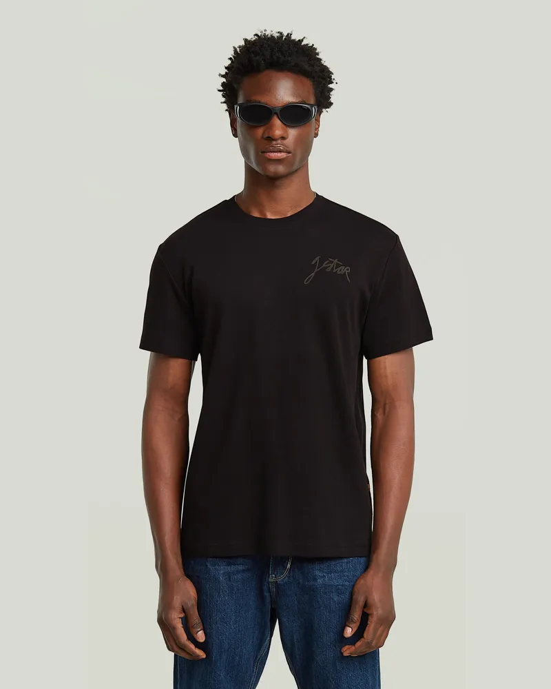G-STAR RAW Script T-Shirt - Schwarz - Herren Schwarz