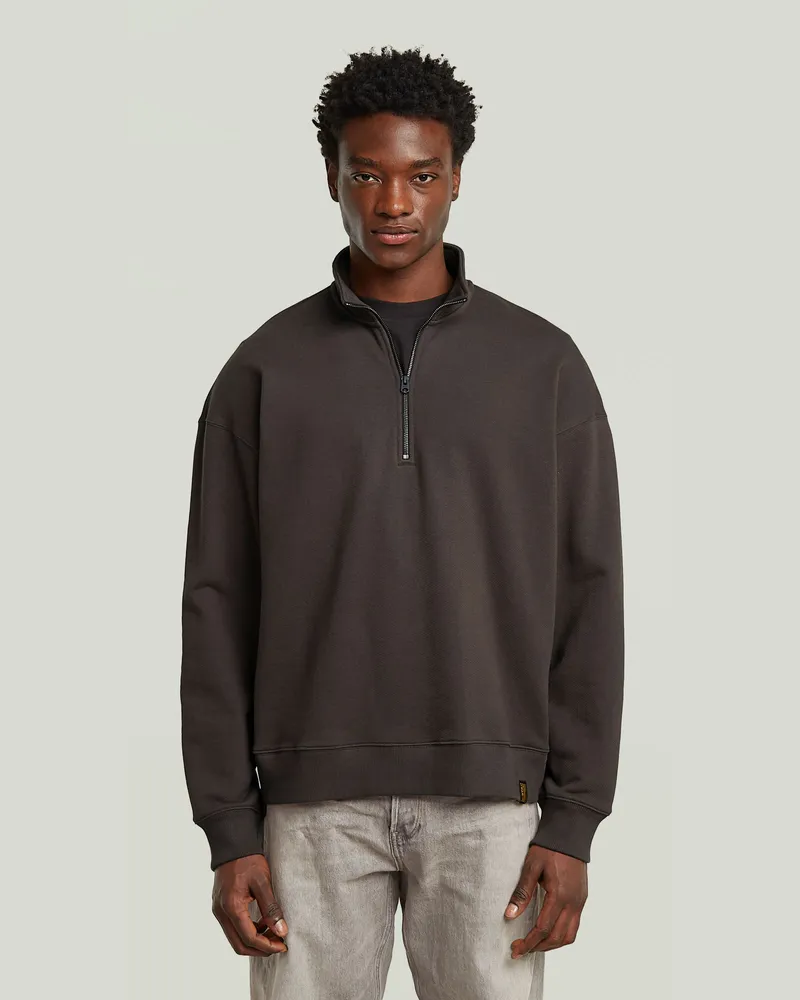 G-STAR RAW Essential Loose Half Zip Sweater - Braun - Herren Braun