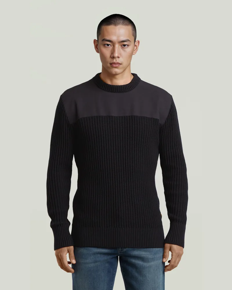 G-STAR RAW Army Rib Knit Pullover - Schwarz - Herren Schwarz