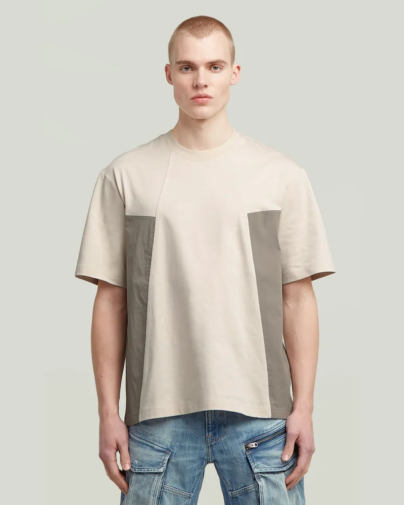 G-STAR RAW A-Line Woven Mix Boxy T-Shirt - Weiß - Herren Weiß