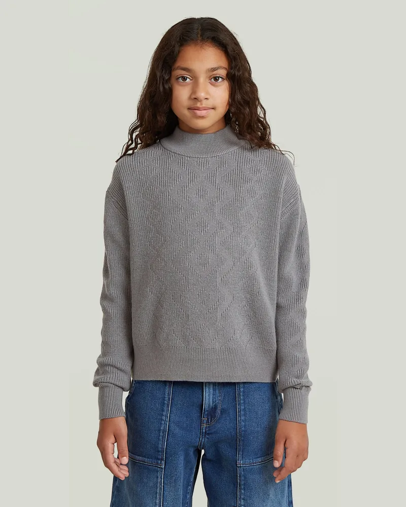 G-STAR RAW Girls Modern Cableknit Cardigan - Grau - mädchen Grau