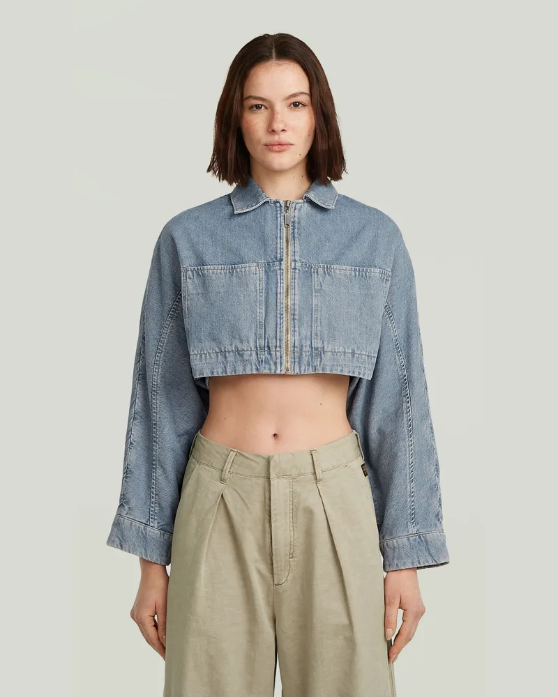 G-STAR RAW Hyper Cropped Jacke - Hellblau - Damen Hellblau