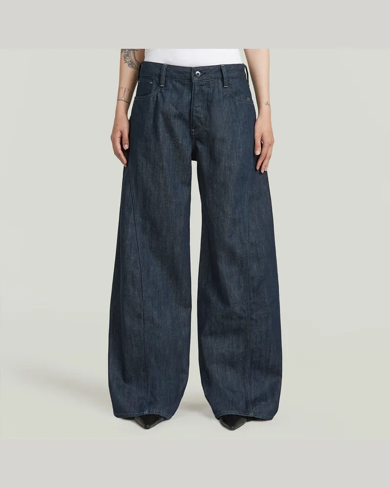 G-STAR RAW Helyx Cinch Wide Jeans - Dunkelblau - Damen Dunkelblau