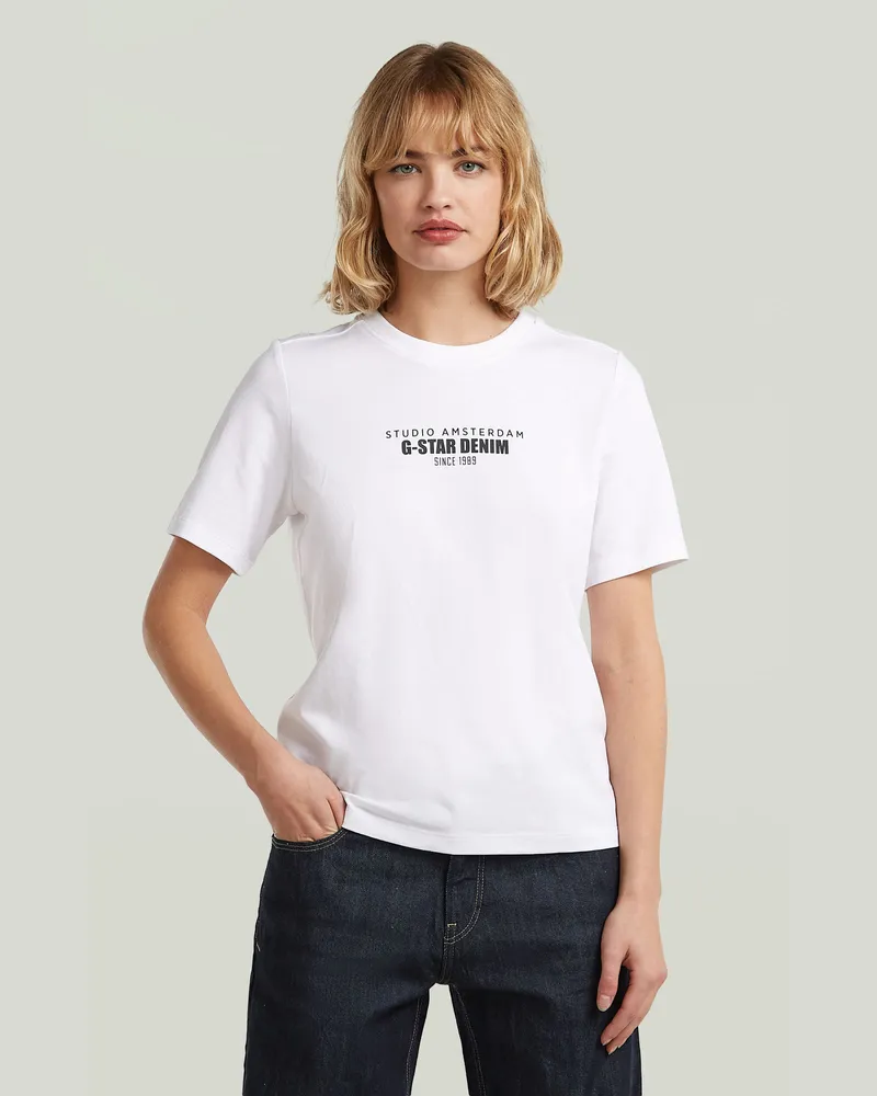 G-STAR RAW HD Graphic T-Shirt - Weiß - Damen Weiß