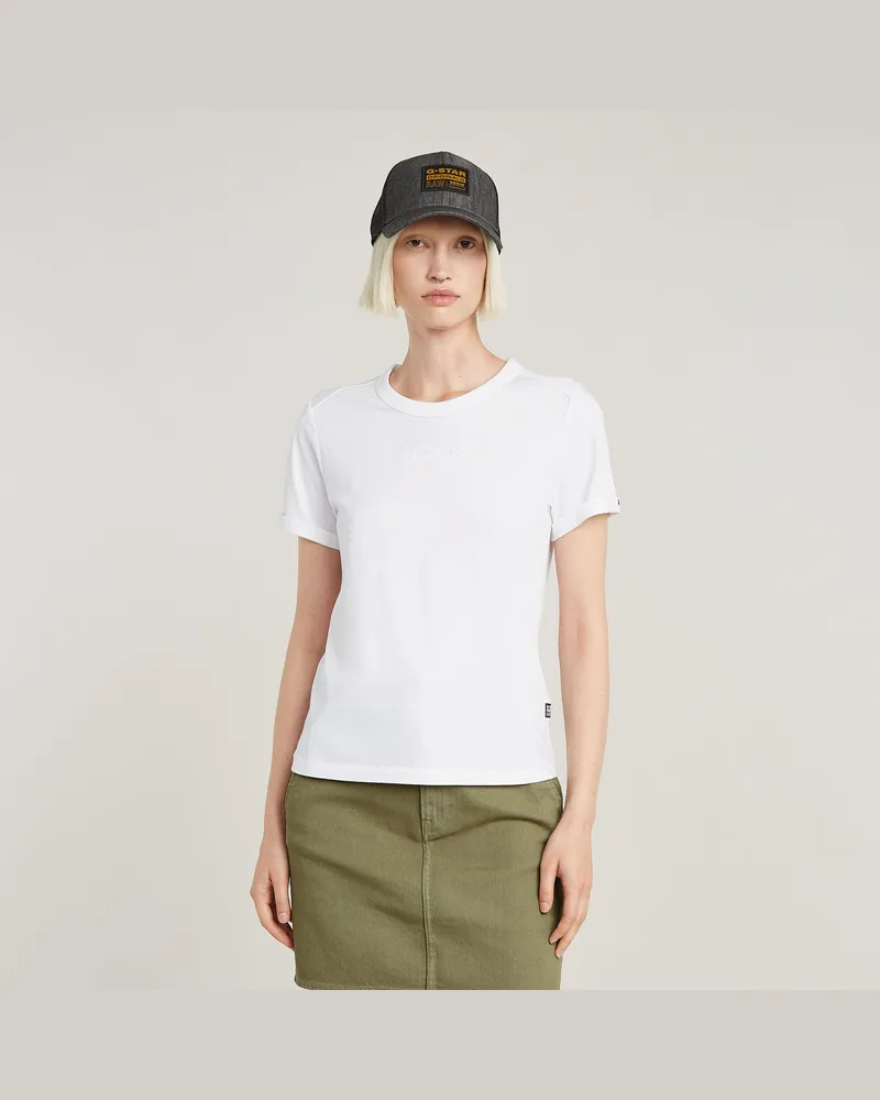 G-STAR RAW Embro G-Script Logo Top - Weiß - Damen Weiß