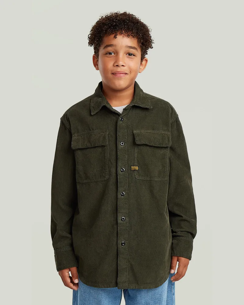 G-STAR RAW Boys CPO Regular Shirt - Grün - jungen Grün