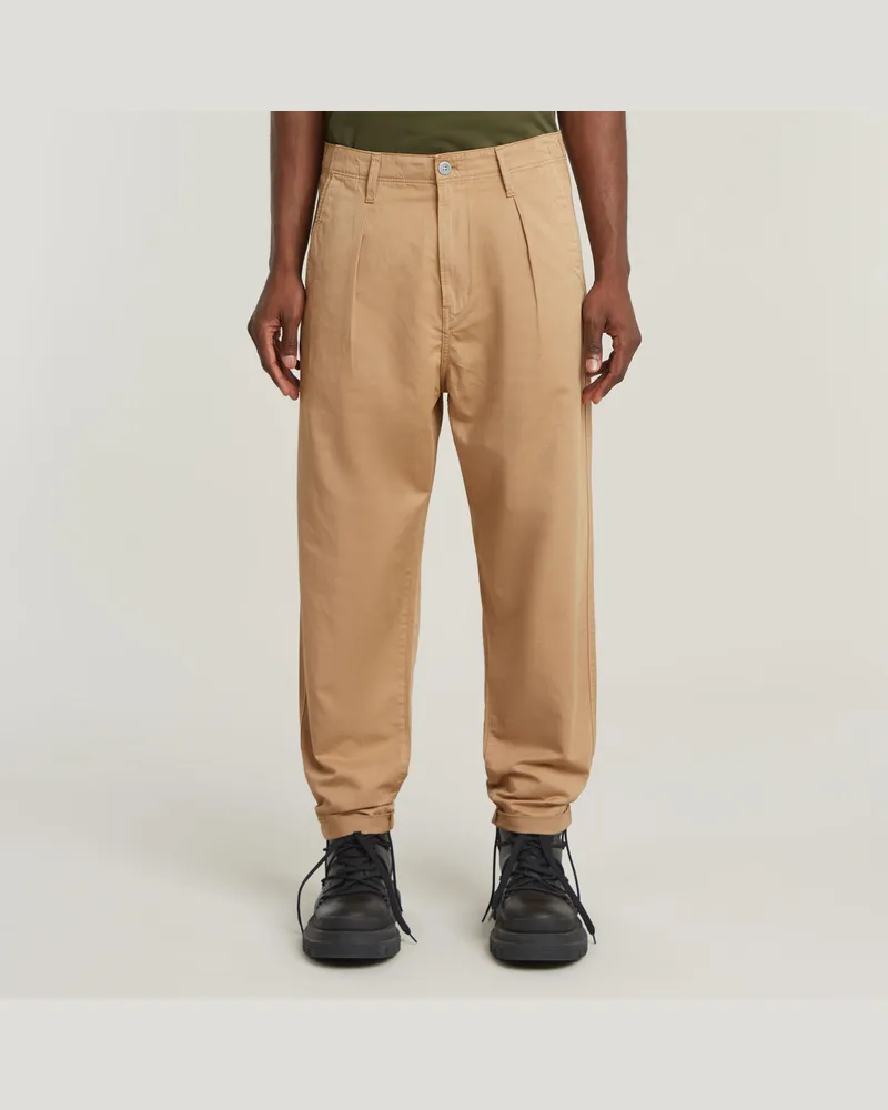 G-STAR RAW Pleated Chino Relaxed Tapered - Braun - Herren Braun