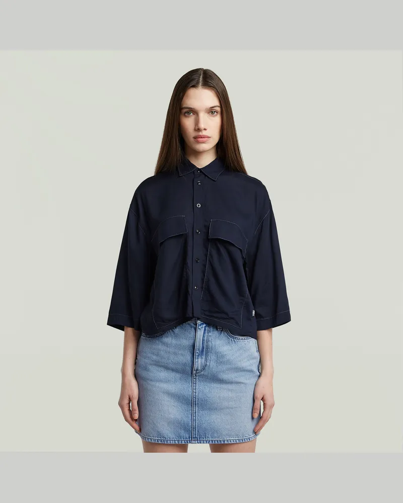 G-STAR RAW Boxy Hemd - Dunkelblau - Damen Dunkelblau