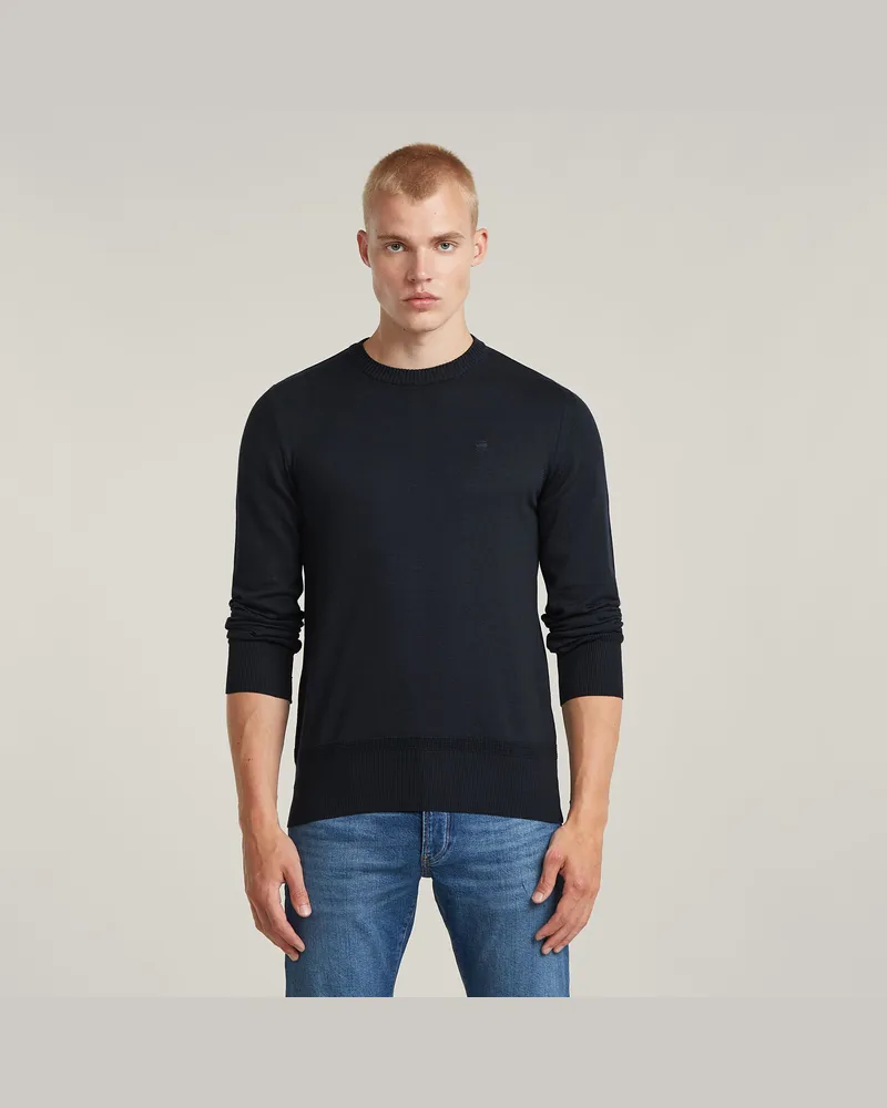 G-STAR RAW Core Knitted Pullover - Dunkelblau - Herren Dunkelblau
