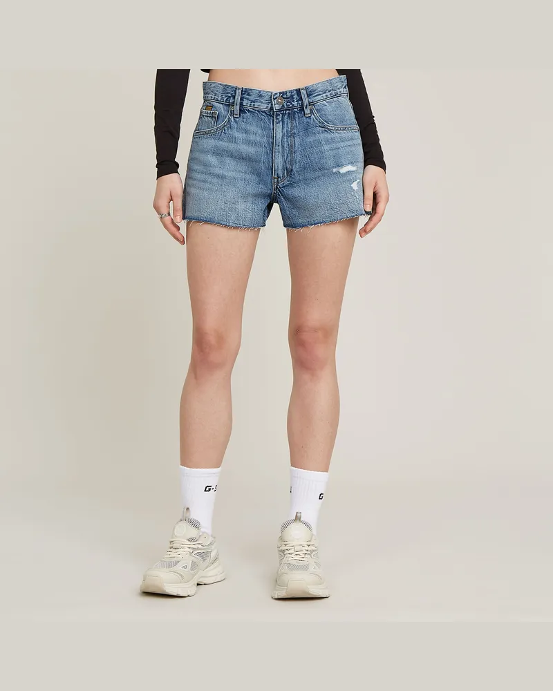 G-STAR RAW True Denim Shorts Raw Edge - Mittelblau - Damen Mittelblau