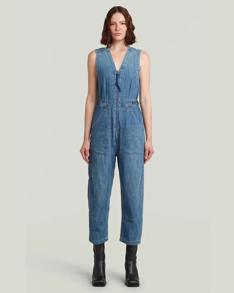 G-STAR RAW Relaxed Jumpsuit - Mittelblau - Damen Mittelblau