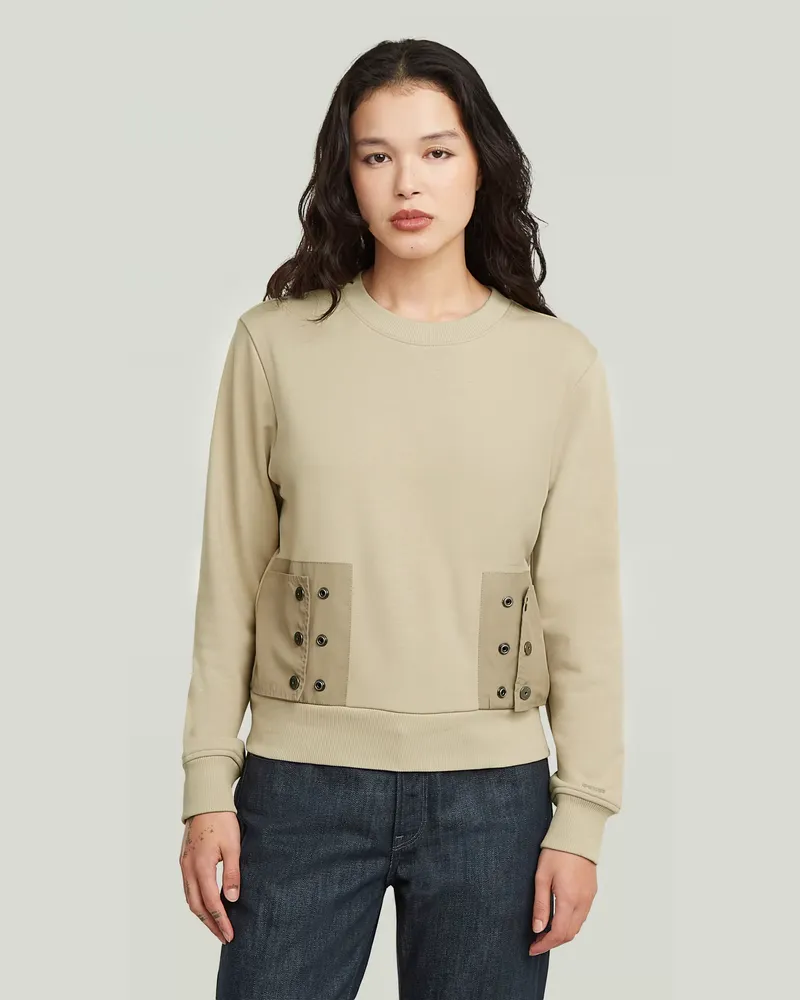 G-STAR RAW Heritage Hardware Snaps Sweatshirt - Beige - Damen Beige