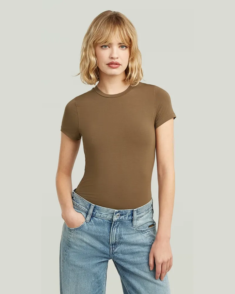 G-STAR RAW 2nd Skin T-Shirt - Braun - Damen Braun