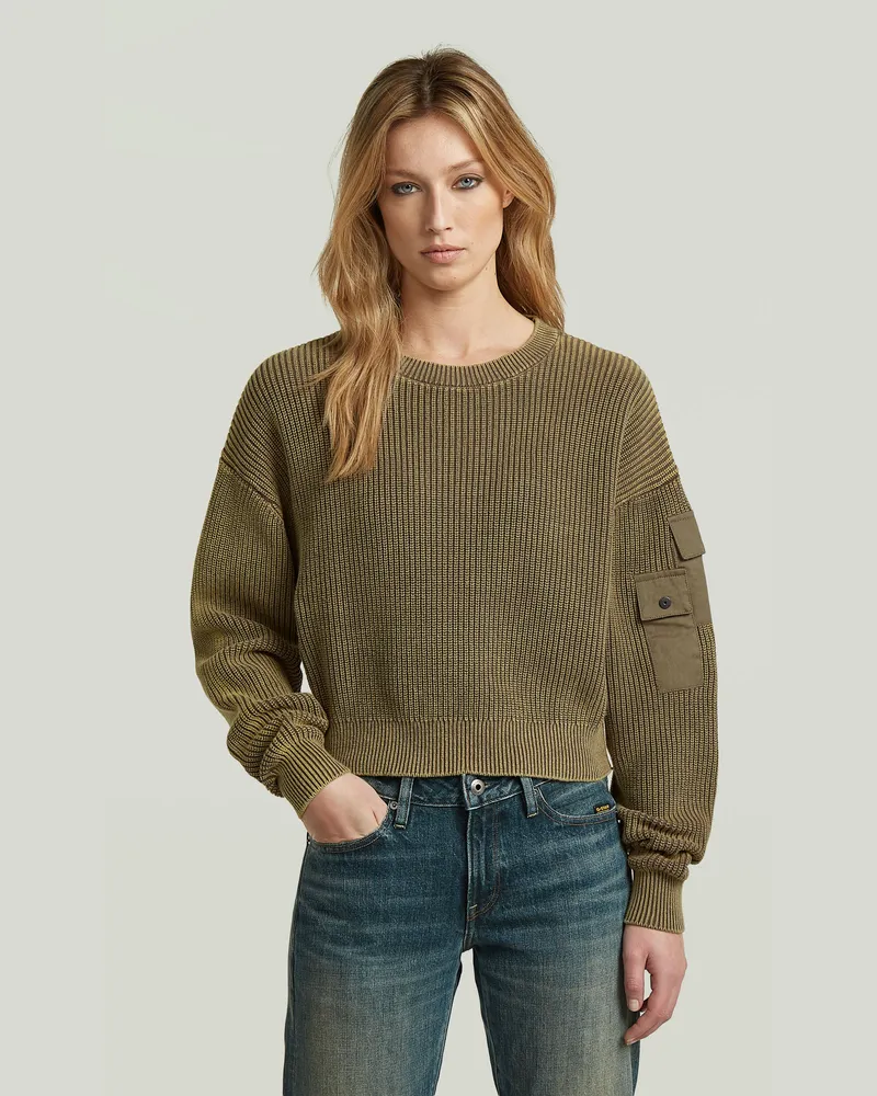 G-STAR RAW Washed Pocket Loose Knit - Braun - Damen Braun