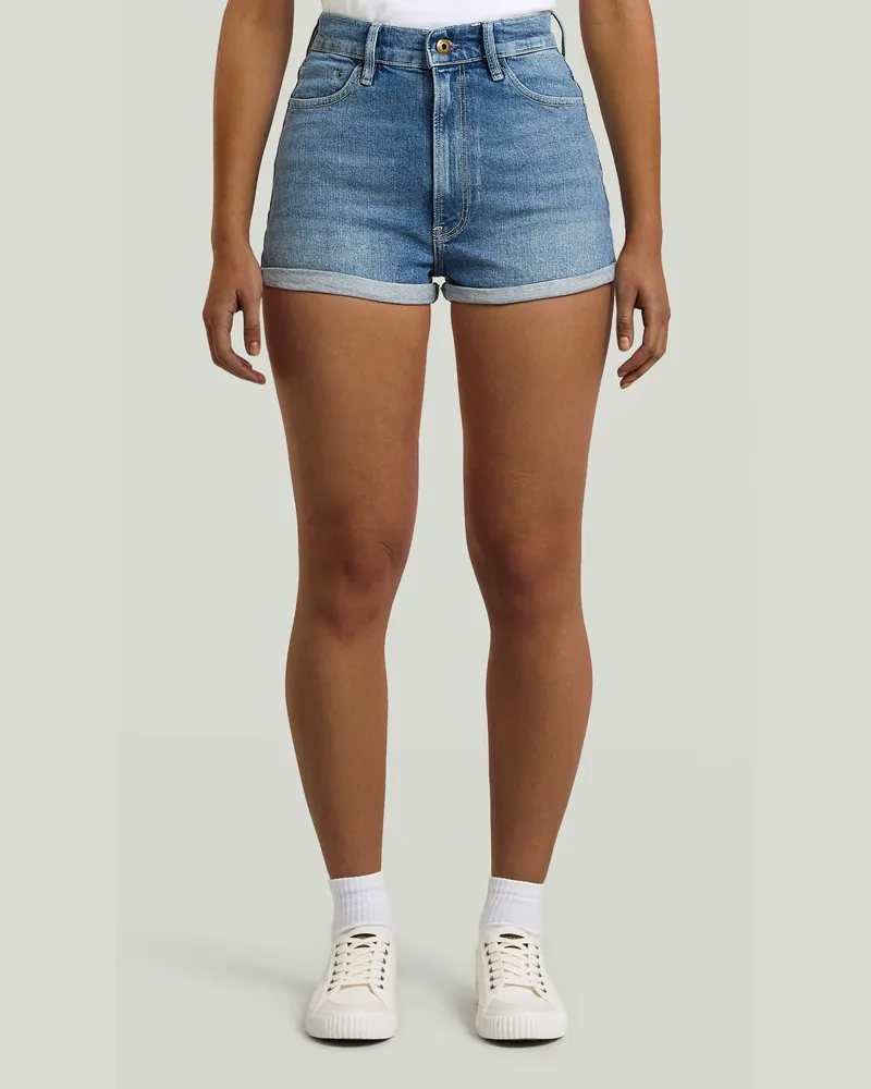 G-STAR RAW Tedie Ultra High Shorts - Mittelblau - Damen Mittelblau