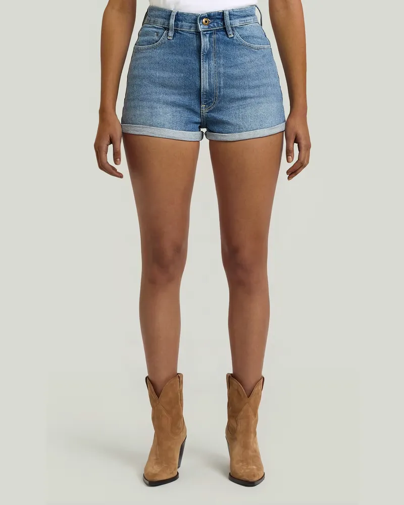 G-STAR RAW Tedie Ultra High Shorts - Mittelblau - Damen Mittelblau