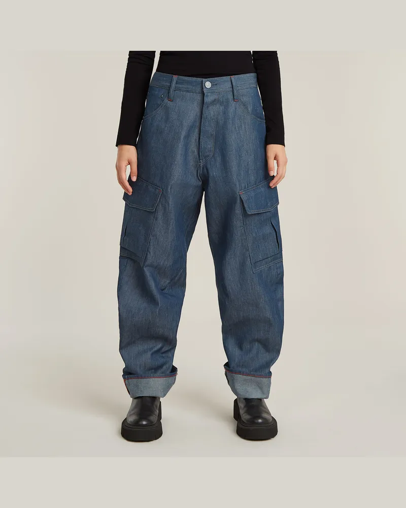 G-STAR RAW Cargo 3D Boyfriend Hose - Dunkelblau - Damen Dunkelblau