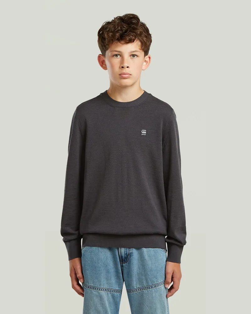 G-STAR RAW Boys Basic Crewknit Sweatshirt - Dunkelblau - jungen Dunkelblau