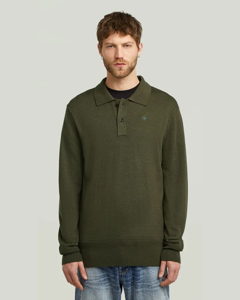 G-STAR RAW Premium Core Dunda Polo Knit - Grau - Herren Grau