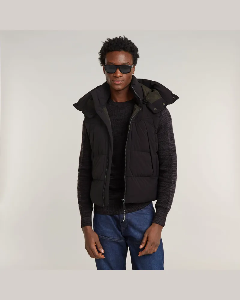 G-STAR RAW G- Whistler Padded Hooded Weste 2.0 - Schwarz - Herren Schwarz
