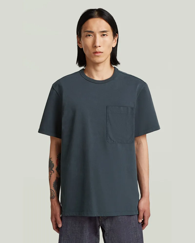 G-STAR RAW MN Nuag Regular T-Shirt - Dunkelblau - Herren Dunkelblau