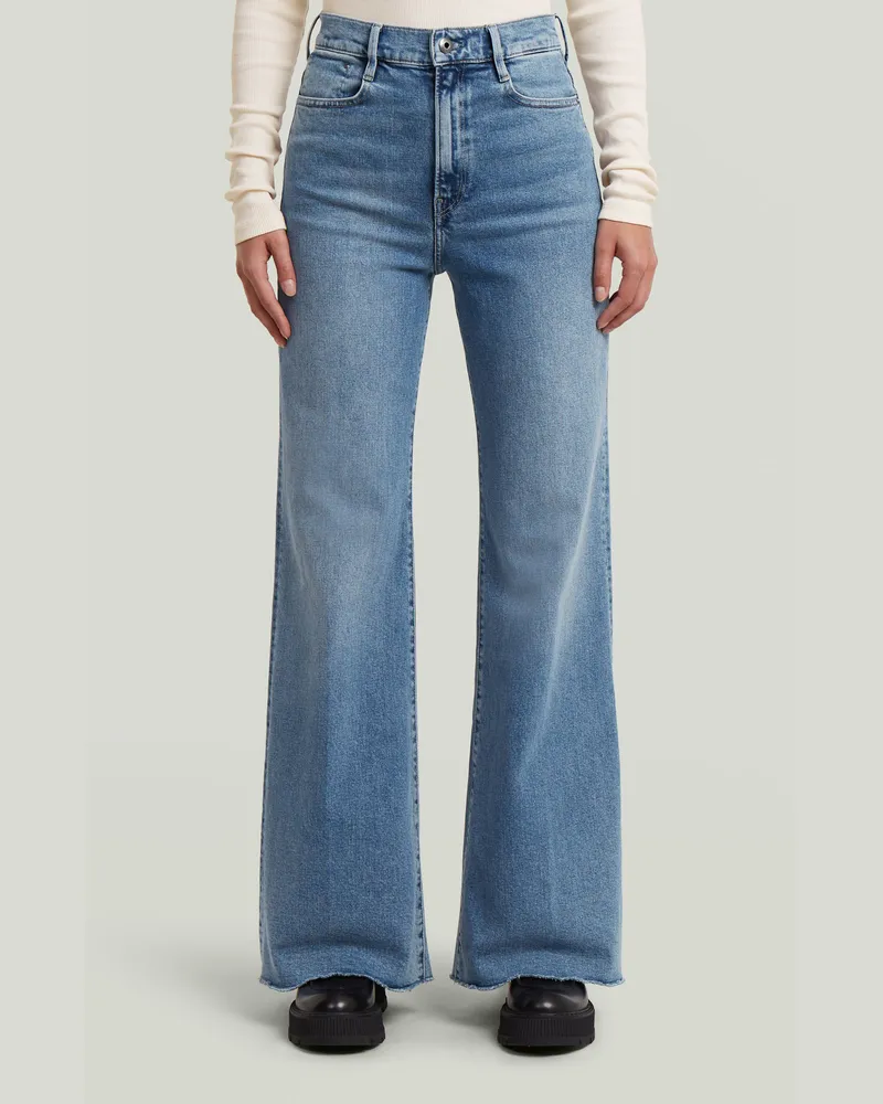 G-STAR RAW Deck Ultra High Wide Leg Jeans - Mittelblau - Damen Mittelblau