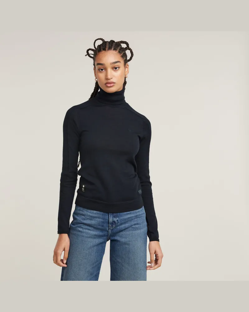 G-STAR RAW Core Slim Turtle Knitted Pullover - Dunkelblau - Damen Dunkelblau