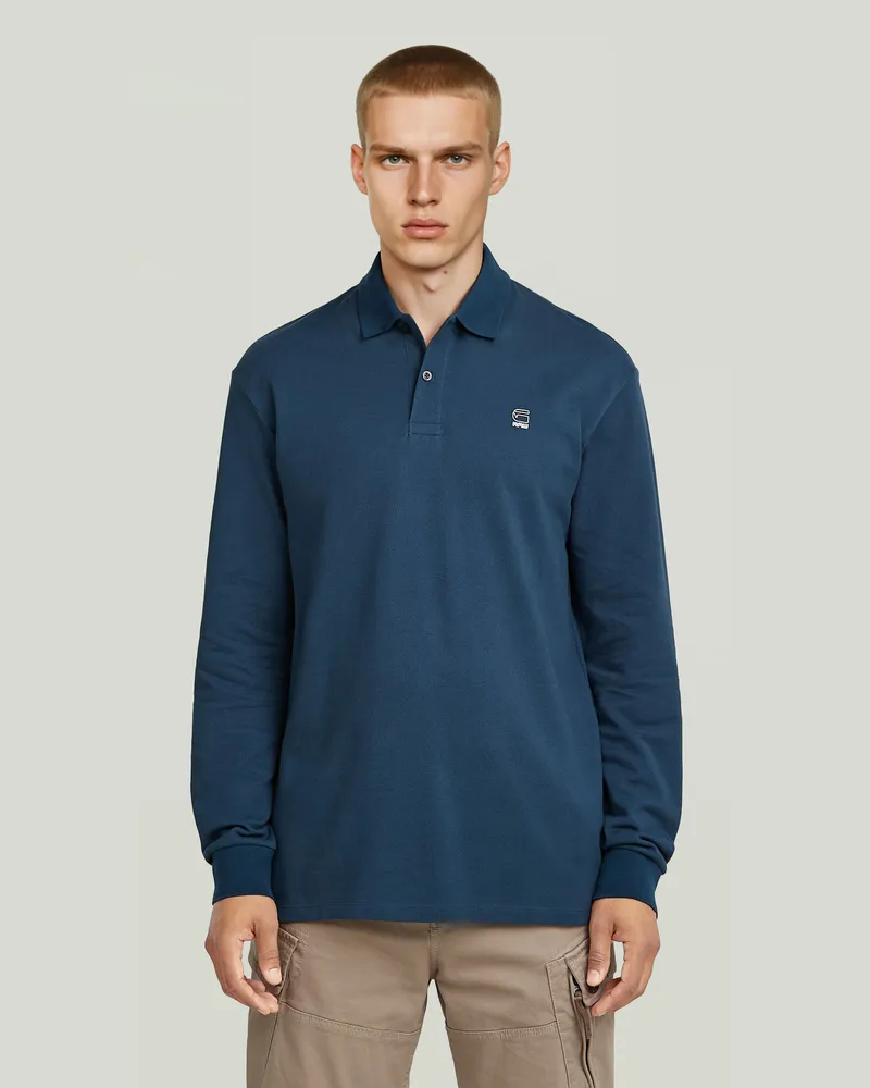 G-STAR RAW Oluv Polo - Mittelblau - Herren Mittelblau