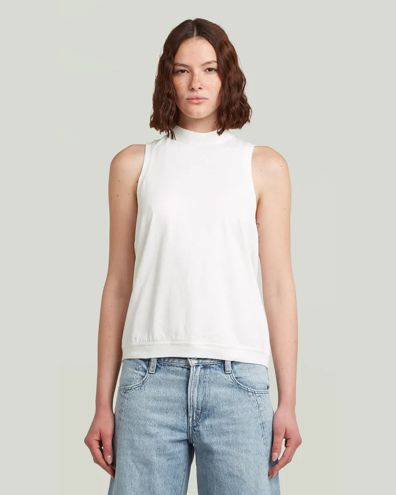 G-STAR RAW Open Back Knit Tanktop - Weiß - Damen Weiß