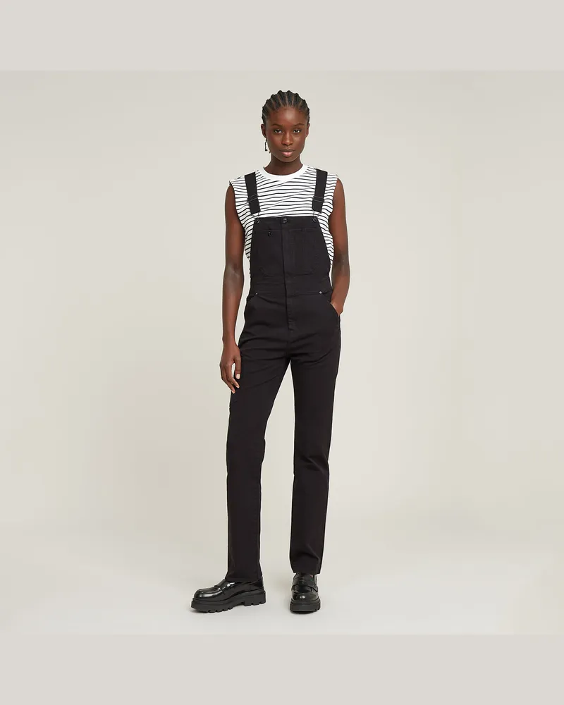 G-STAR RAW Slim Latzhose - Schwarz - Damen Schwarz