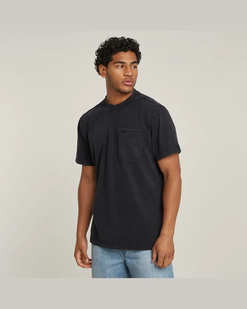 G-STAR RAW Washed Pocket T-Shirt - Schwarz - Herren Schwarz