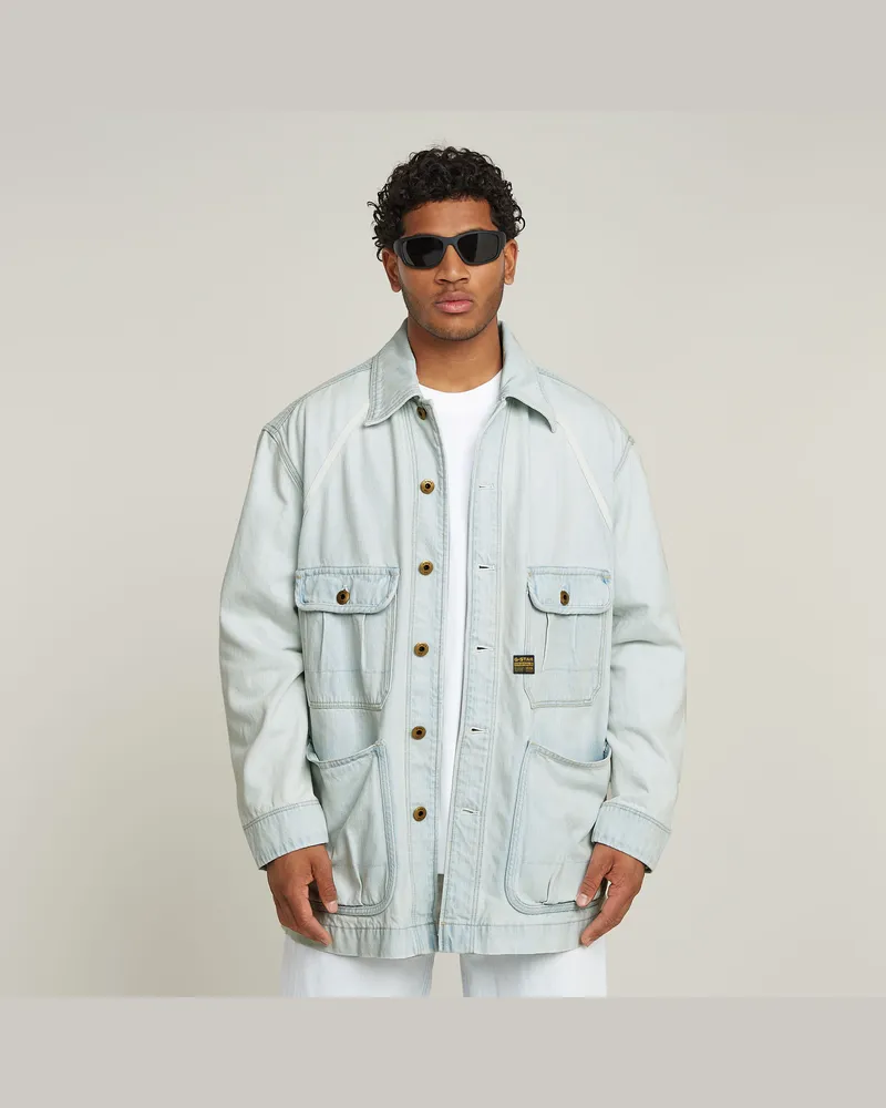 G-STAR RAW Oversized Chore Jacke - Hellblau - Herren Hellblau