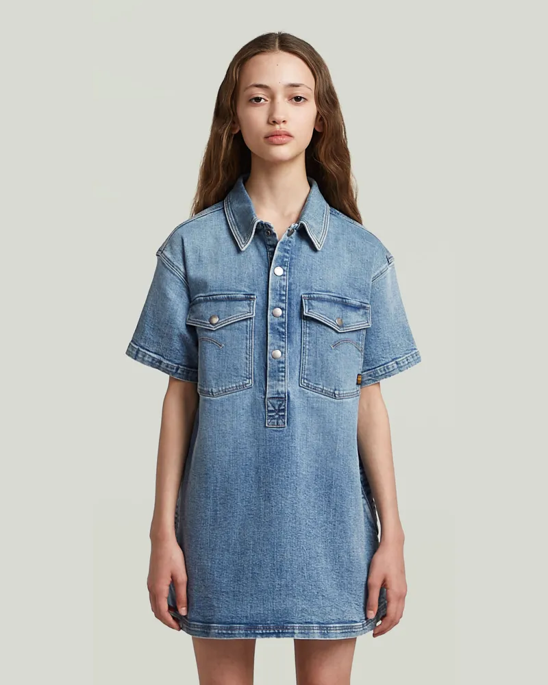 G-STAR RAW Girls Dress Shirt Collar Denim - Hellblau - mädchen Hellblau