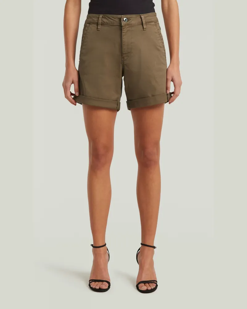 G-STAR RAW Chino Boyfriend Shorts - Braun - Damen Braun