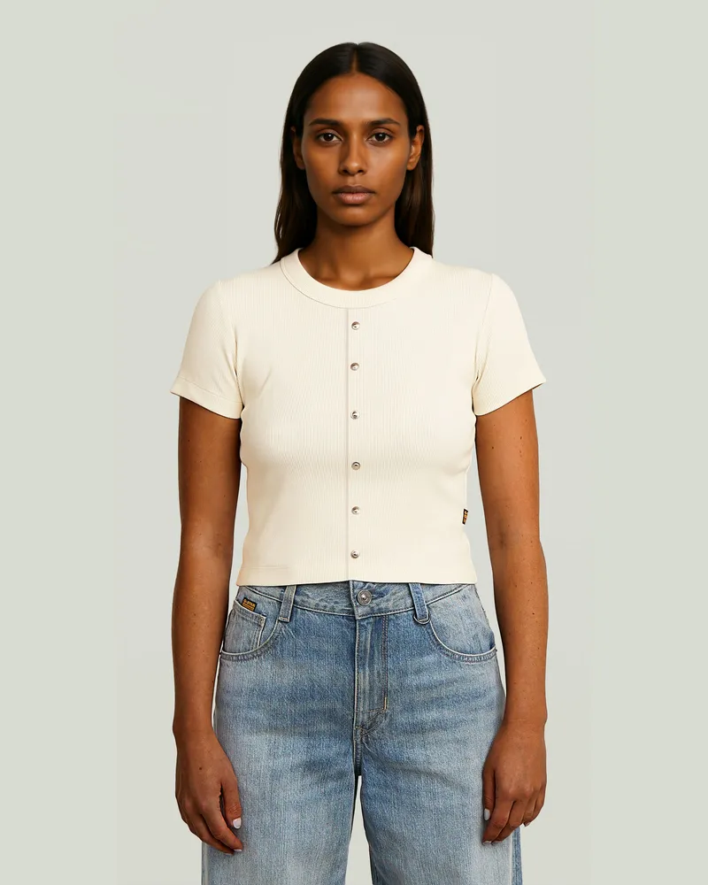 G-STAR RAW Heritage Hardware Baby T-Shirt - Weiß - Damen Weiß