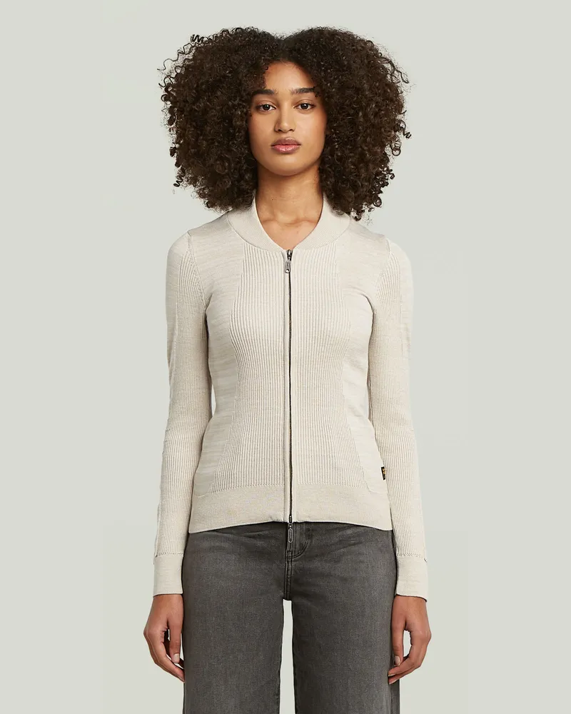 G-STAR RAW 3D Biker Knit Slim Full Zip Knit - Mehrfarbig - Damen Mehrfarbig