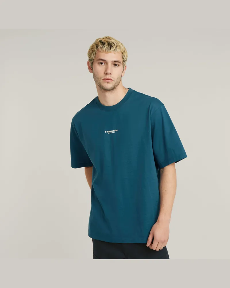 G-STAR RAW Center Chest Boxy T-Shirt - Mittelblau - Herren Mittelblau