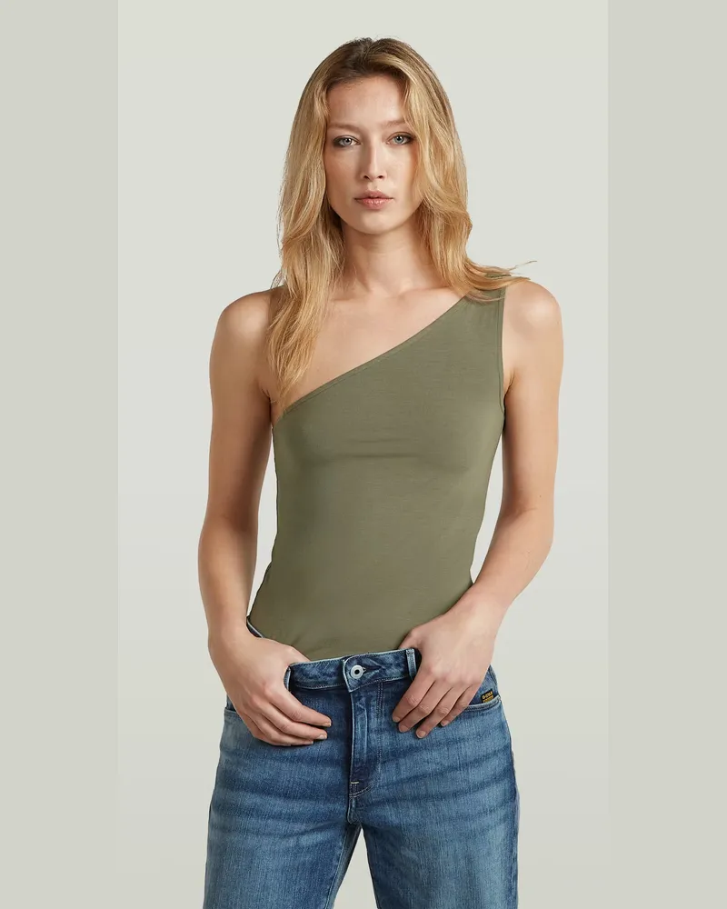 G-STAR RAW 2nd Skin One Shoulder T-Shirt - Braun - Damen Braun